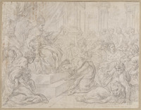 D 006
<br/>
Christelijke naties bewijzen Urbanus VIII eer
<br/>
<em>Lucatelli, Pietro (ca. 1634-1710)</em>